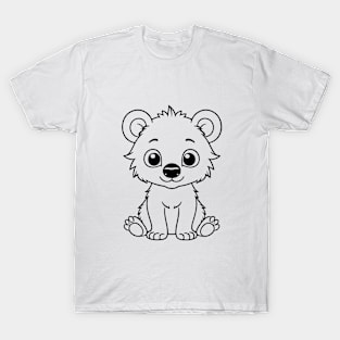 Cute Baby Hyena Animal Outline T-Shirt